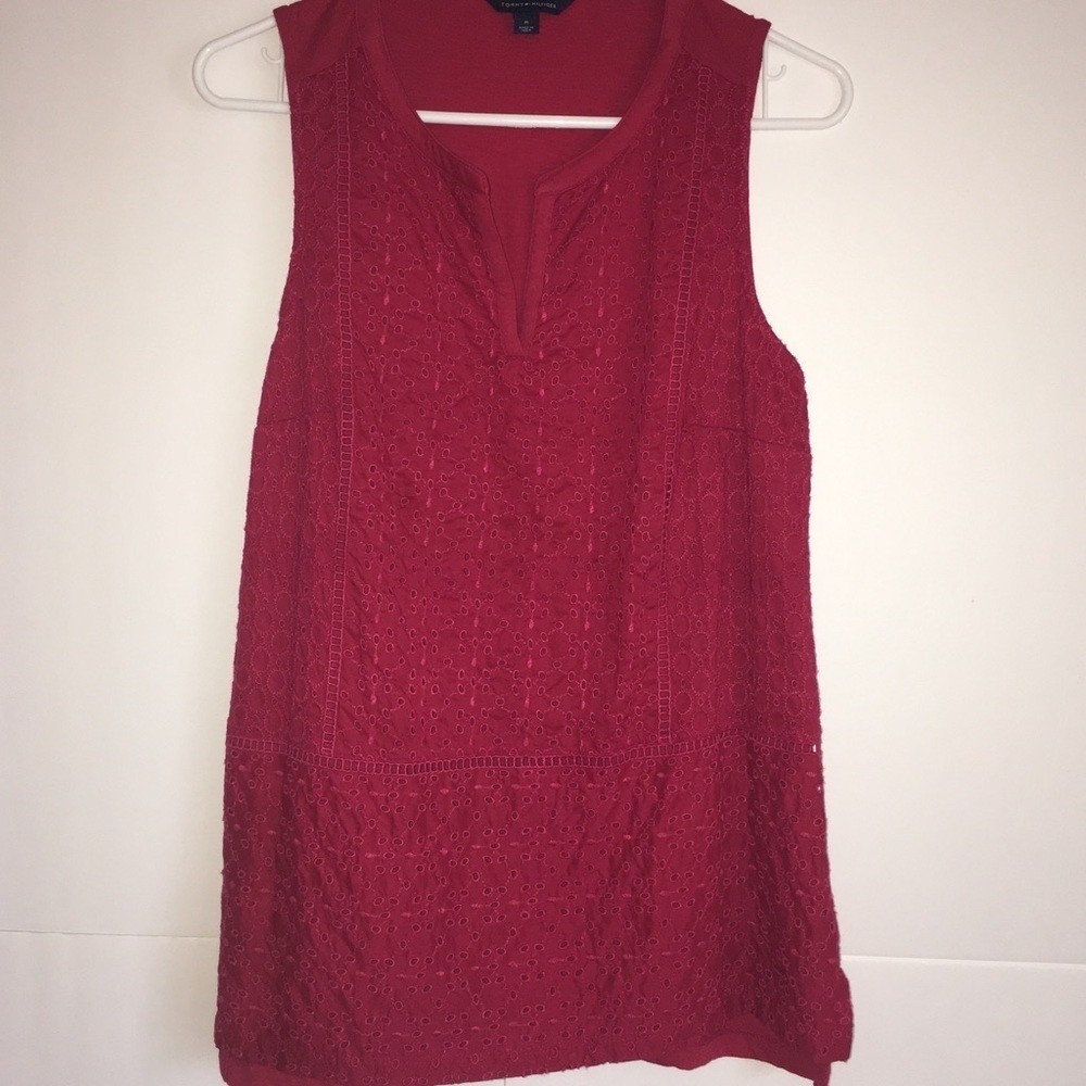 Tommy Hilfiger Embroidered Sleeveless Top